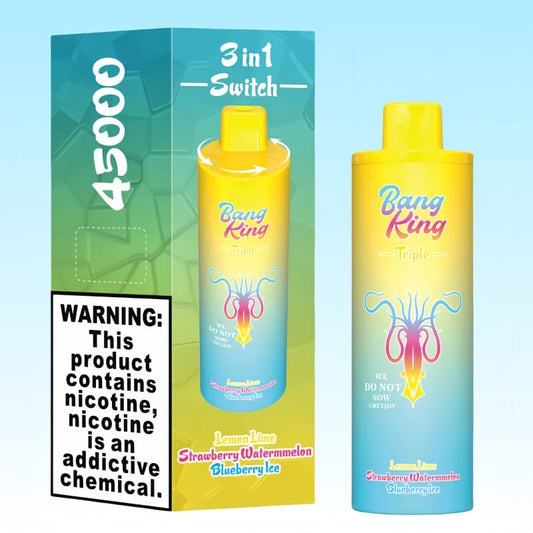 Vape BANG KING Lemon Lime + Strawberry Watermelon + Blueberry ice 45K puff