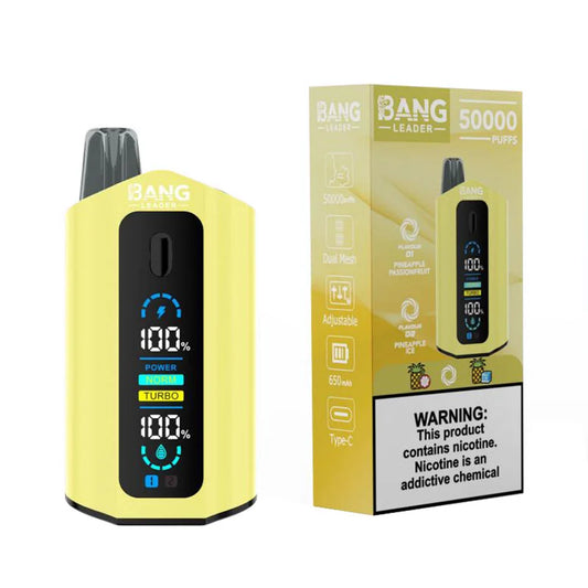 VAPE BANG LEADER 50K PUFF PINEAPPLE PASSIONFRUIT /PINEAPPLE ICE