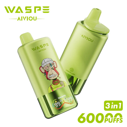 Vape Waspe Watermelon Ice + Strawberry Kiwi + Lemon Lime 60k puff