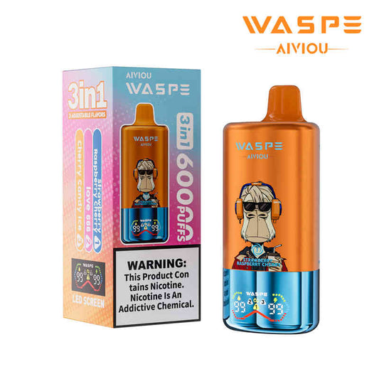Vape Waspe Strawberry Raspberry Cherry + Love 666 + Cherry Candy Ice 60k puff